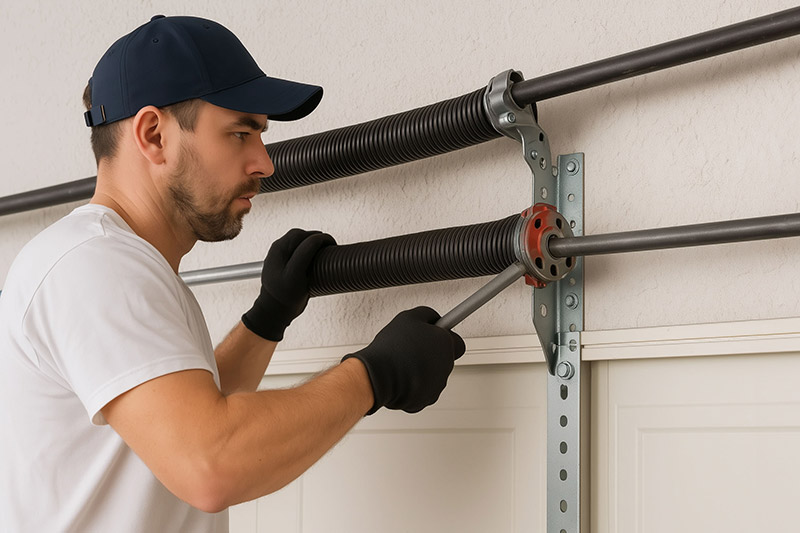 Broken garage door spring replacement